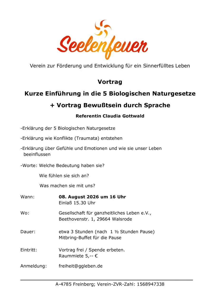 Vortrag 5 Biologische Naturgesetze + Vortrag Sprache/Bewußtsein