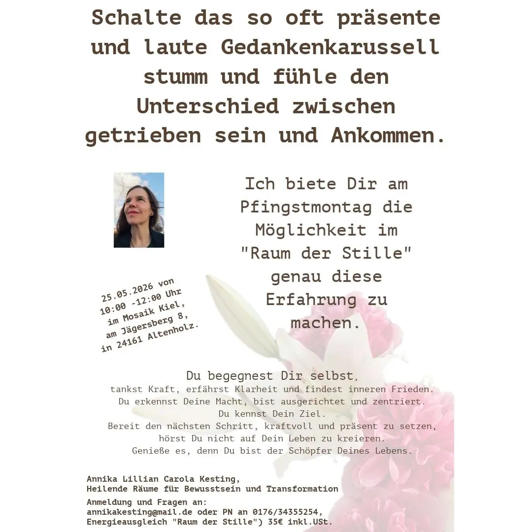 Für alle die den Impuls spüren in die Erfahrung der Kontemplation...
