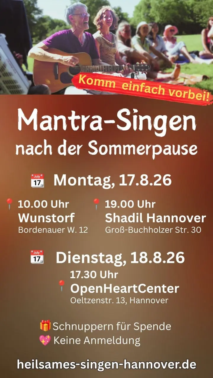 Mantra-Termine in Hannover und Wunstorf