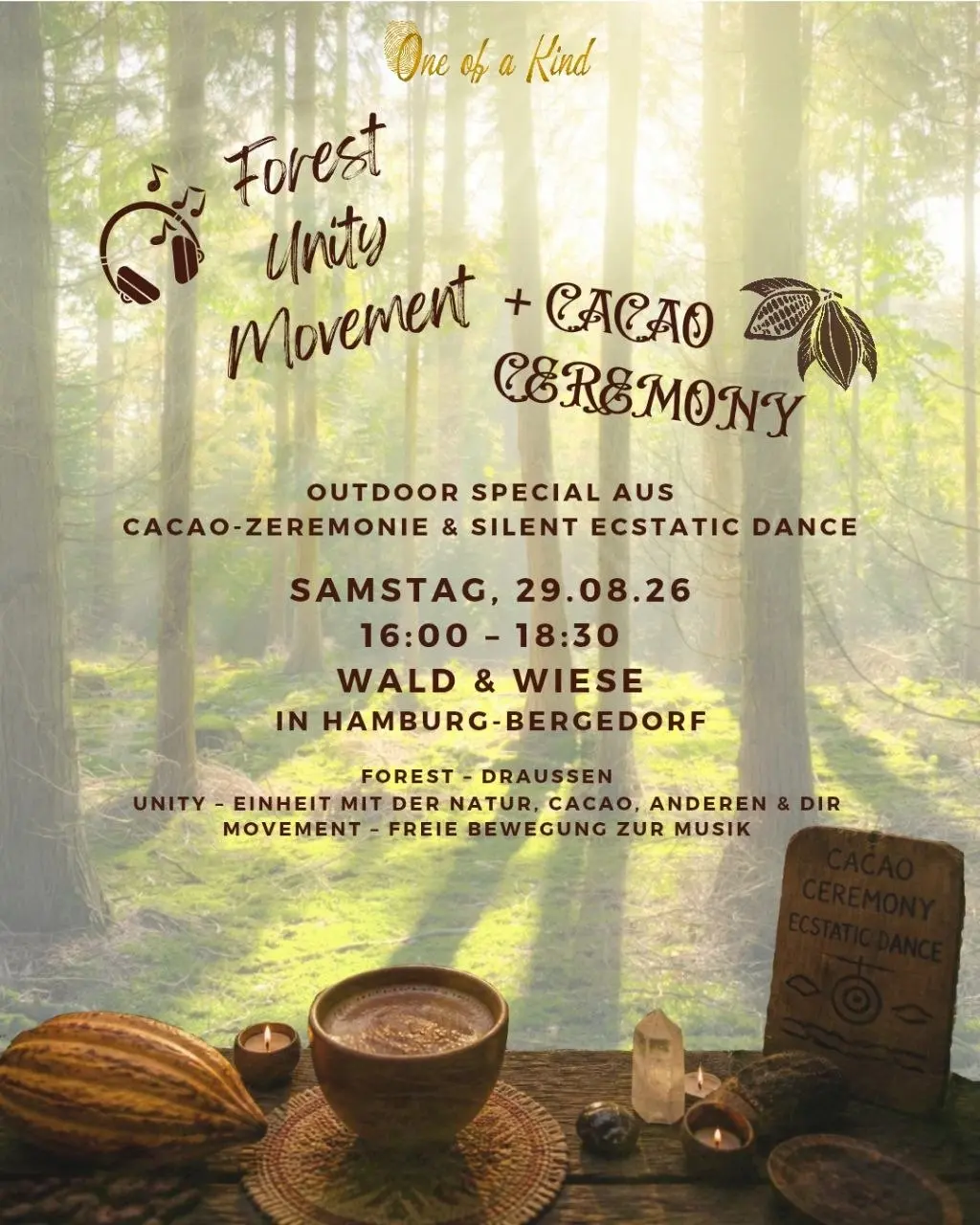 CACAO-ZEREMONIE & SILENT ECSTATIC DANCE – CACAO & FOREST UNITY MOVEMENT