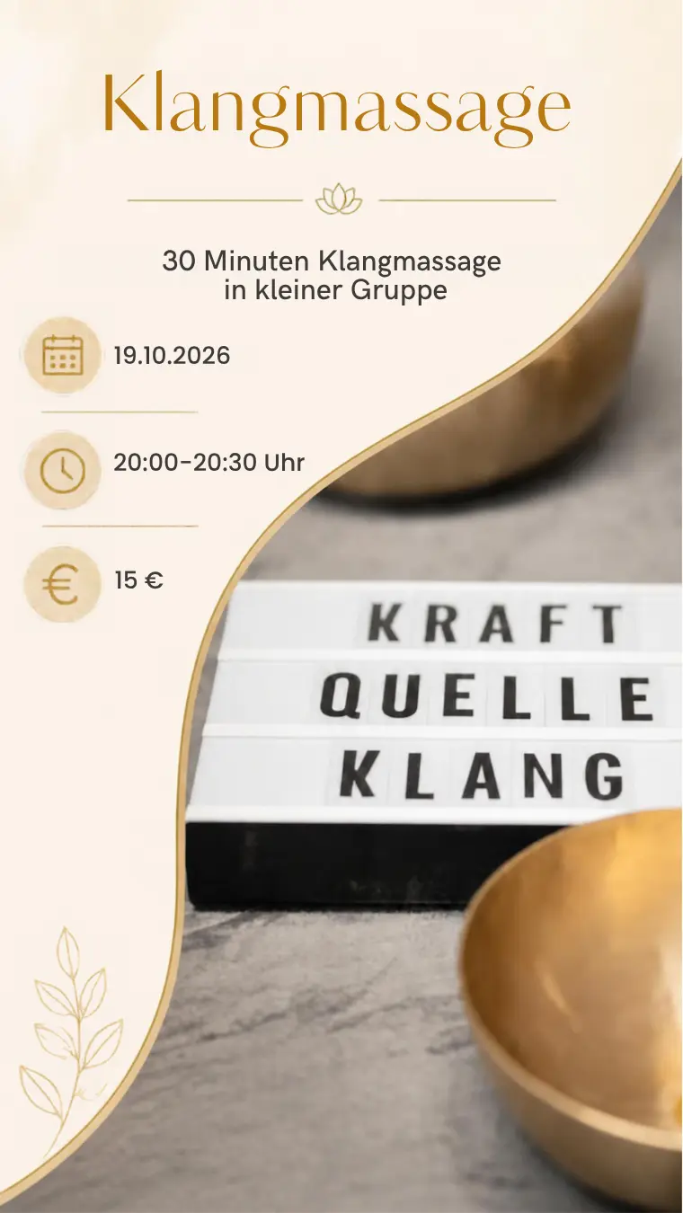 30 Minuten Klangmassage in kleiner Gruppe