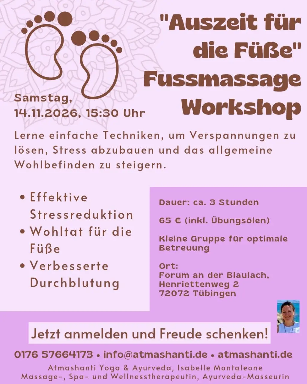 Fussmassage-Workshop Samstag, 14.11.2026, 15:30-18:30 Uhr in Tübingen – Tübingen