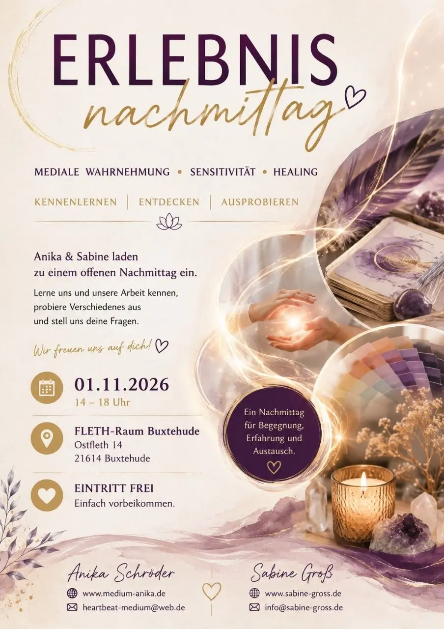 ✨ Erlebnisnachmittag – Mediale Wahrnehmung, Sensitivität & Healing ✨